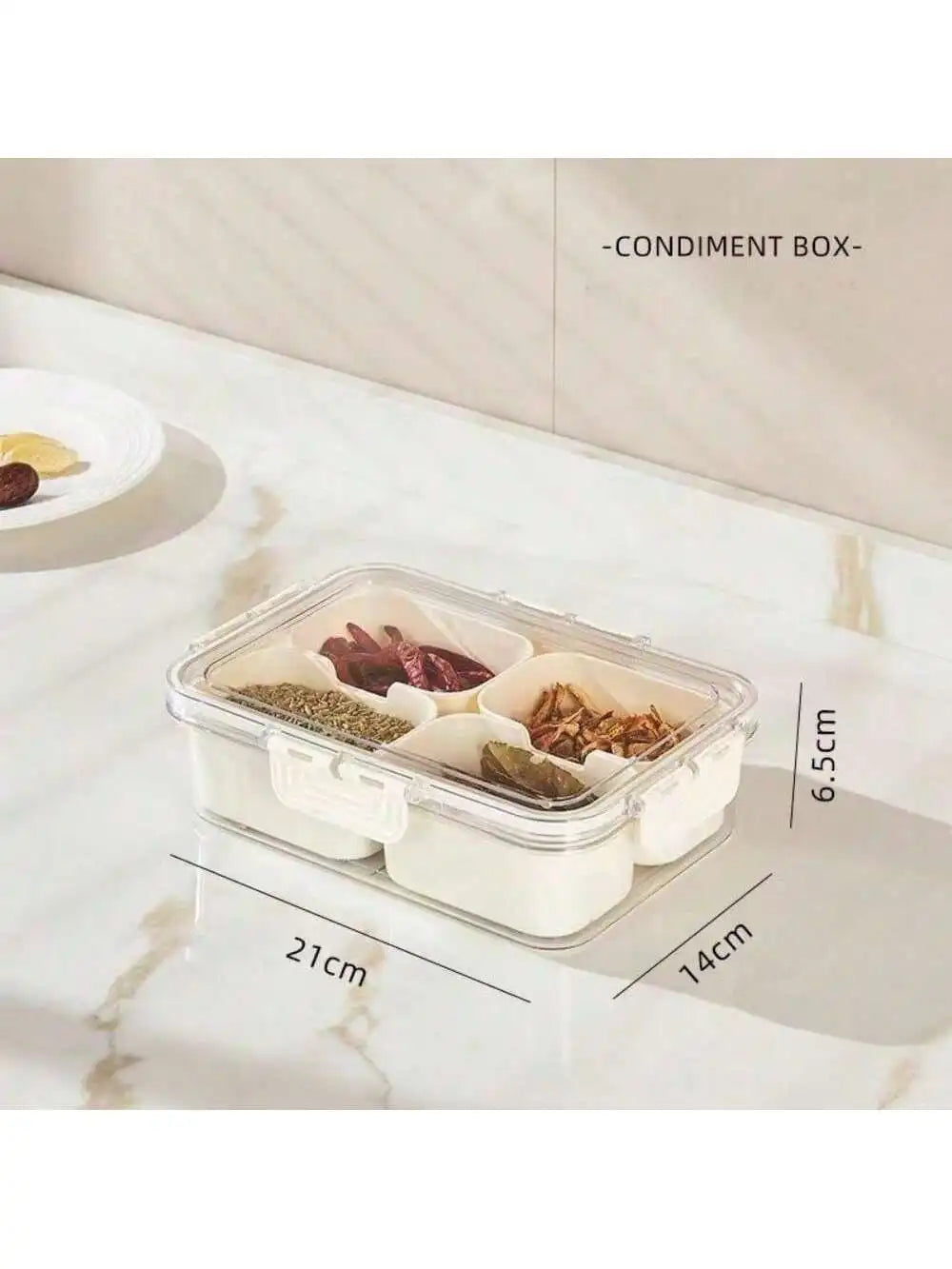Divided Serving Tray w/Lid Snack Box, Portable Snack Tray