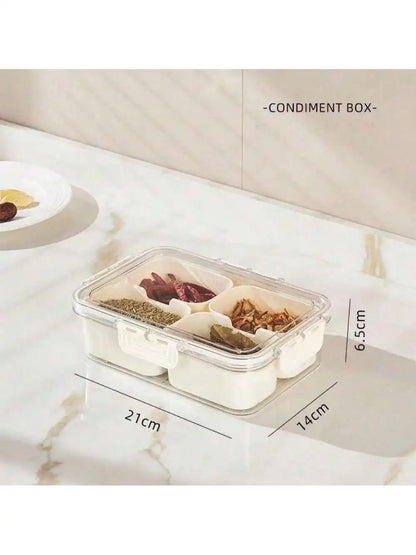 Divided Serving Tray w/Lid Snack Box, Portable Snack Tray