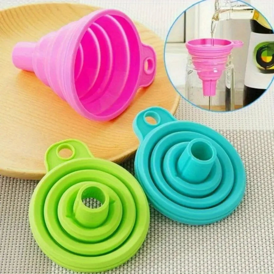 Collapsible, Foldable Silicone Kitchen Oil Funnel