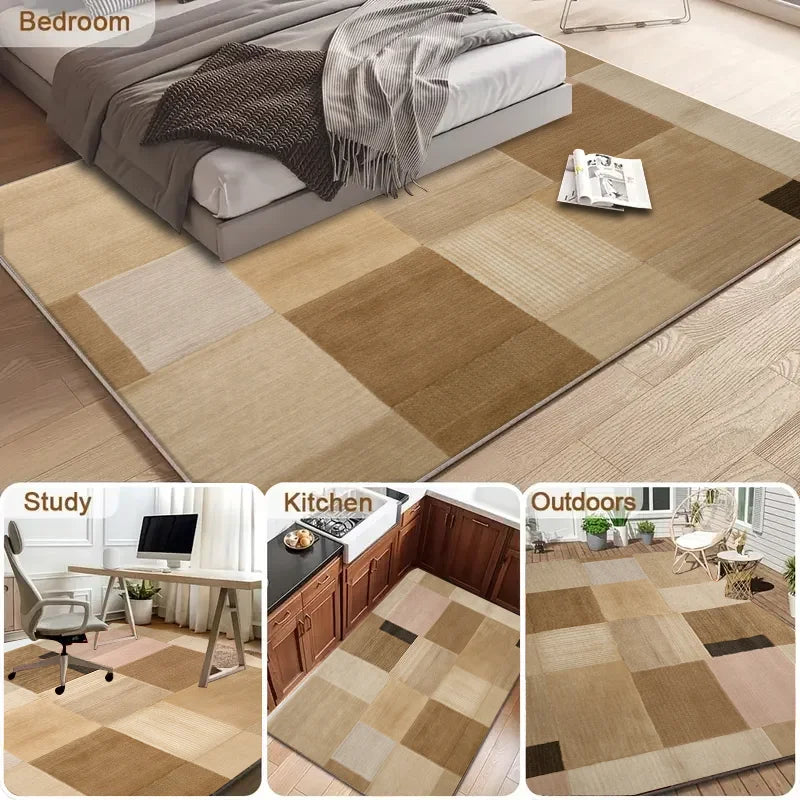Nordic Minimalist Geometric Color Block Living Room Carpet