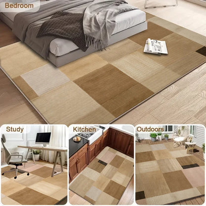 Nordic Minimalist Geometric Color Block Living Room Carpet