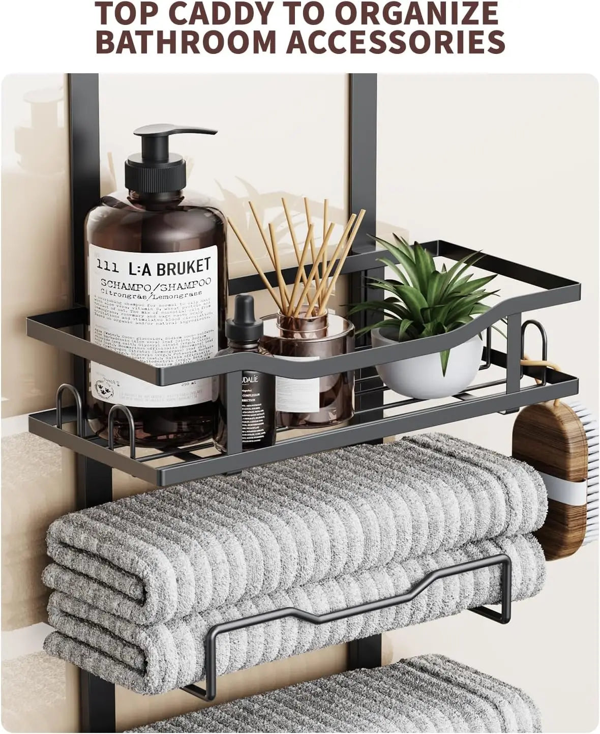 6-Tier Over the Door Bath Towel Storage Organizer, No Drill