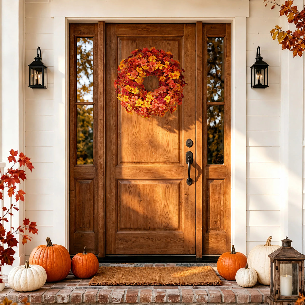 22 Inch Autumn Front Door Wreath