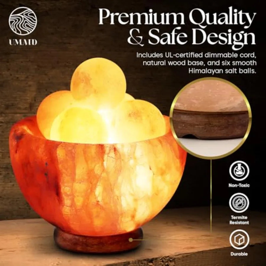 Himalayan Salt Lamp with 6 Himalayan Balls