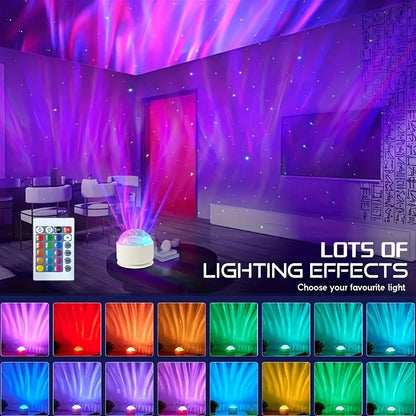 Starry Sky Galaxy Aurora Projector LED Night Light, 16 Colors