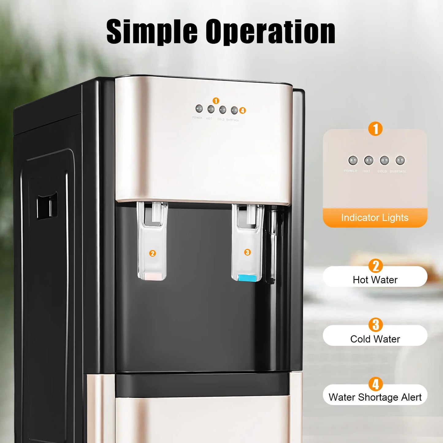 Bottom Loading Water Dispenser w/Heating and Cooling Functions
