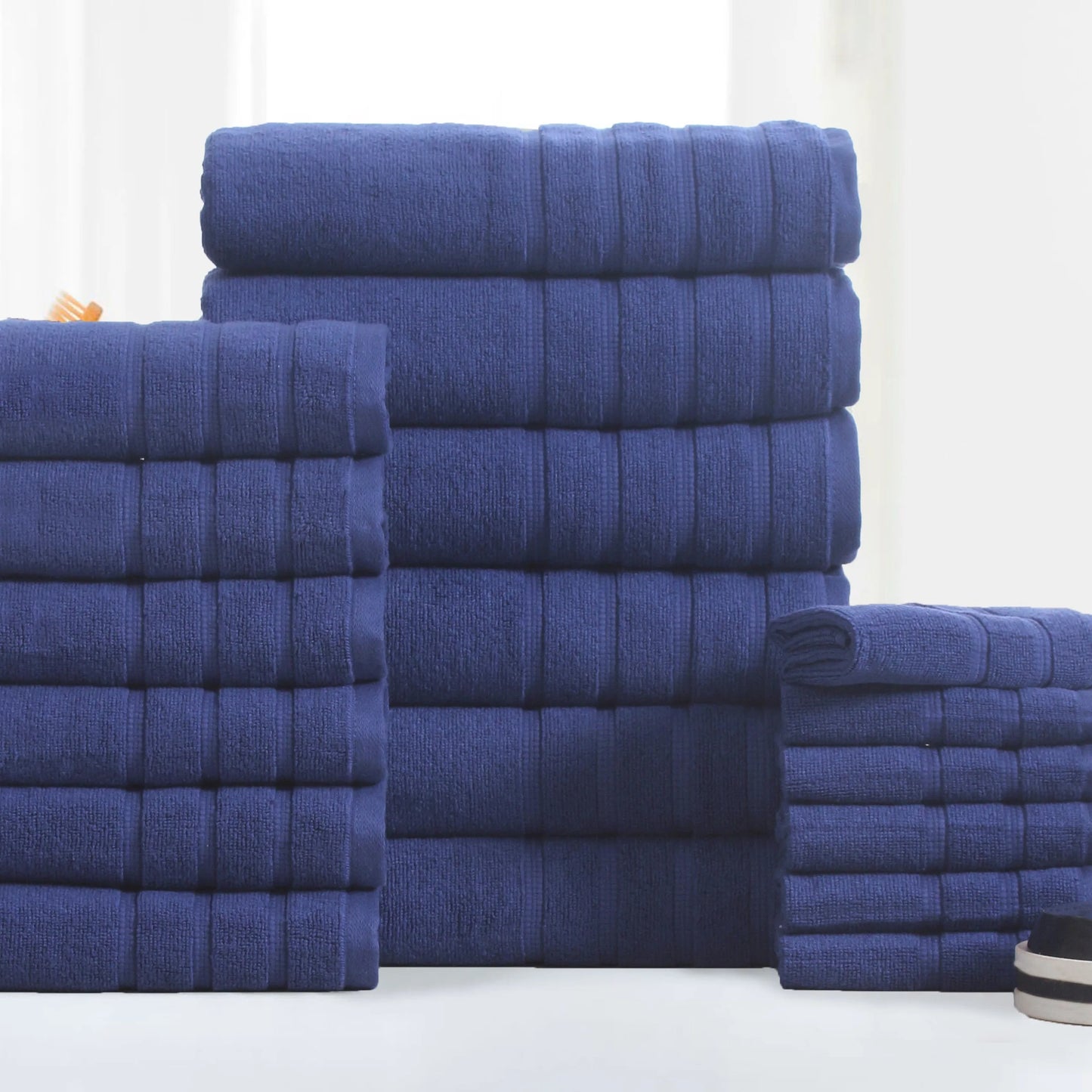 Luxury 18pc Zero Twist Egyptian Cotton Towel Set, Ultra Soft