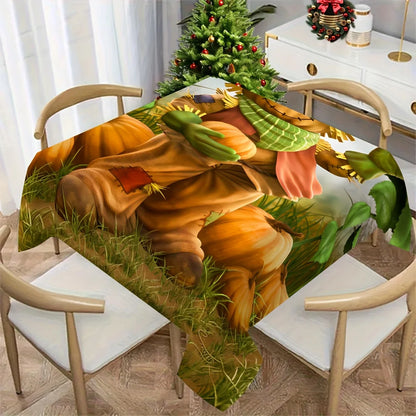 Tablecloth Farmhouse Harvest Tablecloth Scarecrow Pumpkin Sunflower