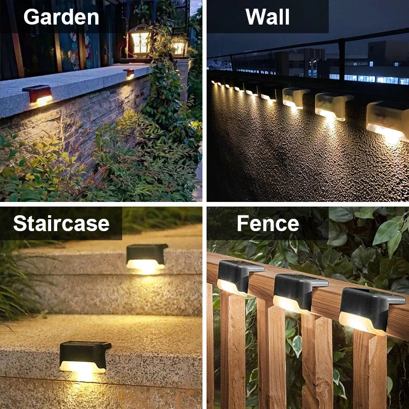 Outdoor Waterproof Solar Lights, Garden, Landscape, Step and Fence Lights