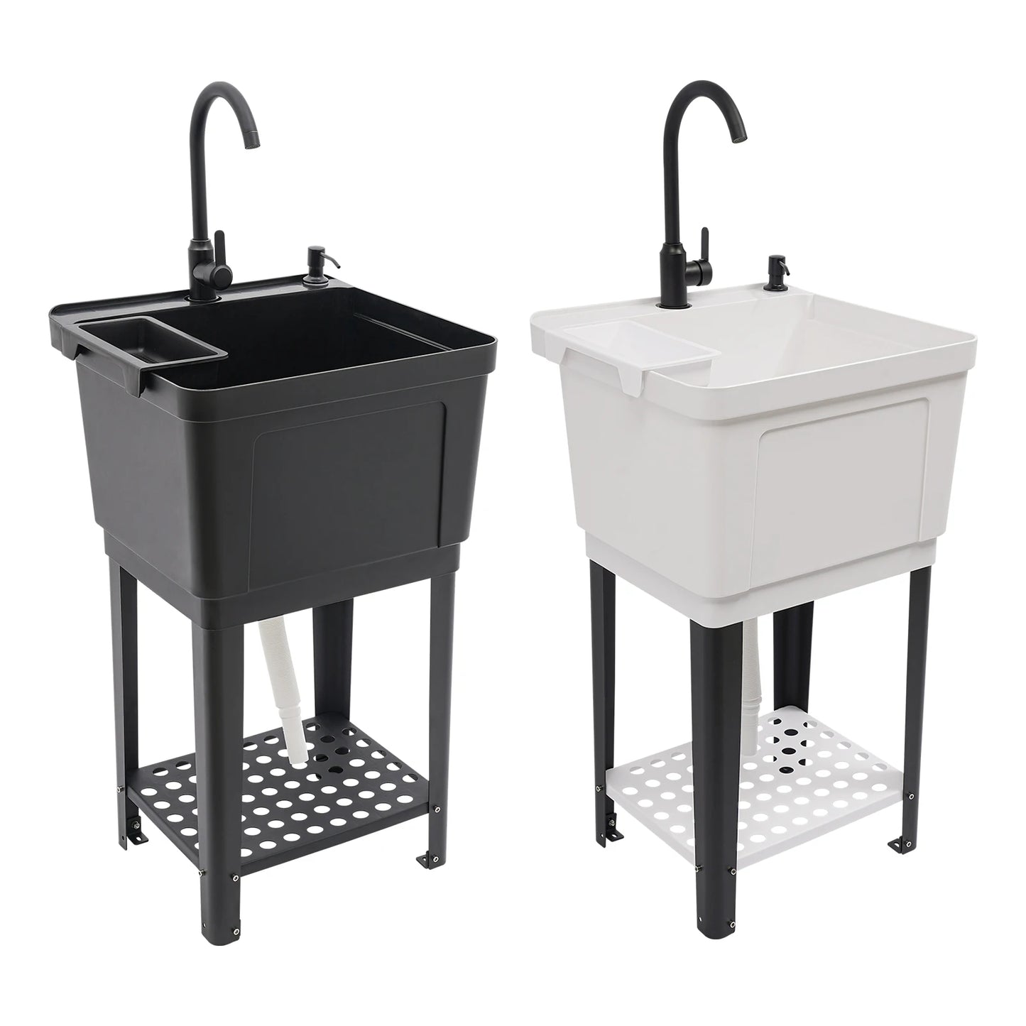 Freestanding Laundry, Utility Sink w/Soap Dispenser