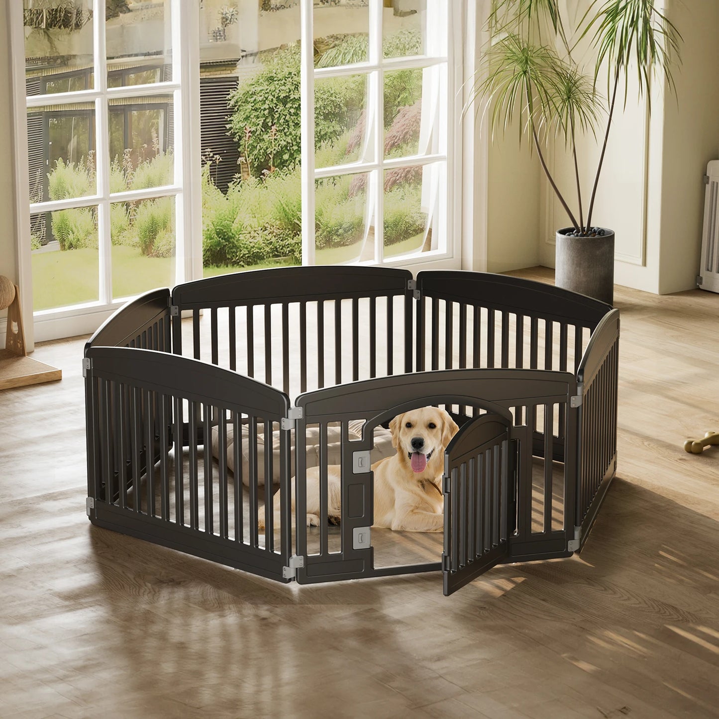 Portable 6 Panel 24" Expandable Durable Pet Fence Indoor/Outdoor