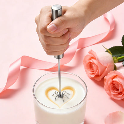 Mini Whisker, One Press Handheld Milk Frothier & Egg Beater