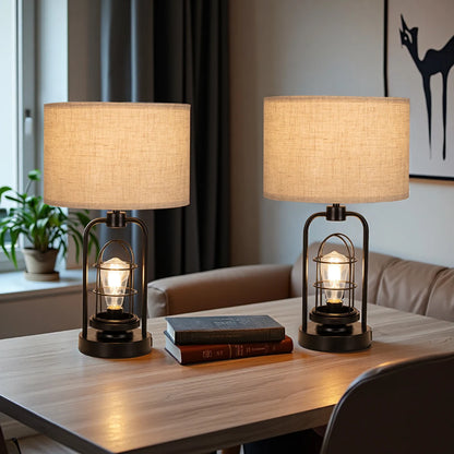 Retro 3-Color Adjustable, Dual USB Port, with Bulb