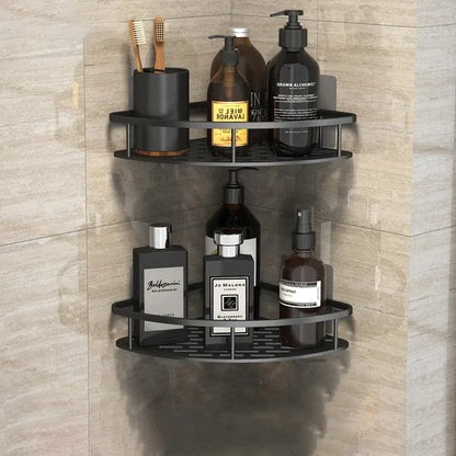 Wall Mount Corner Shelf Shower Storage Rack, No Drill