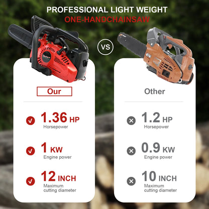 12 Inch Gasoline Lightweight Chainsaw