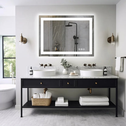 36"x 24", Bathroom Vanity Mirror, Memory Function, Front and Backlit