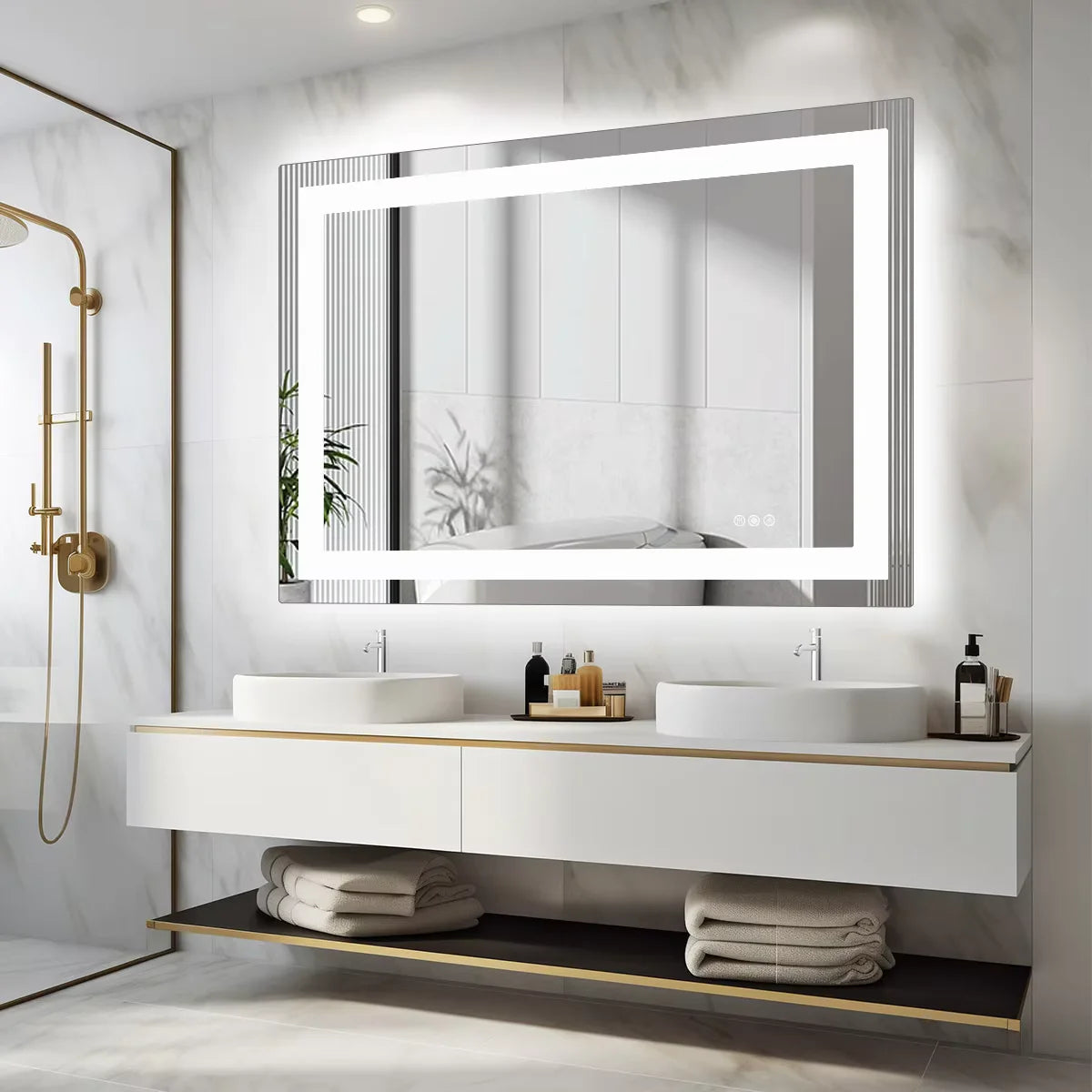 36"x 24", Bathroom Vanity Mirror, Memory Function, Front and Backlit
