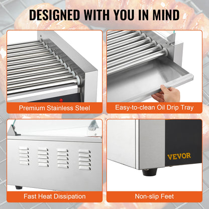 Hot Dog Roller, Electric Sausage Maker, Barbecue Grill Machine