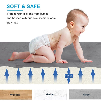 1.8" Thick Padded Foam Rug, Baby Mat for Floor Play