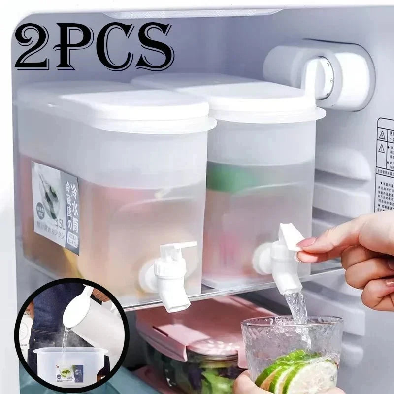 3.5/5L Refrigerator Beverage Dispenser, Large Capacity w/Spigot