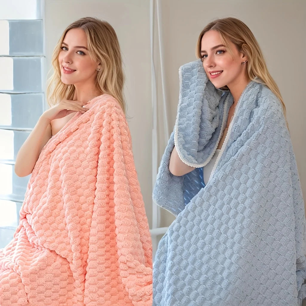 Coral Velvet Bath Towel, Thickened, Enlarged, Soft, Quick-Drying