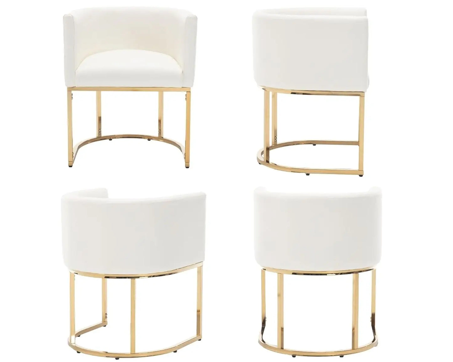 Faux Leather Upholstered Dining Chair, Barrel Back