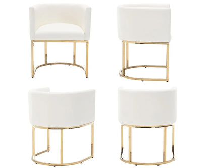 Faux Leather Upholstered Dining Chair, Barrel Back
