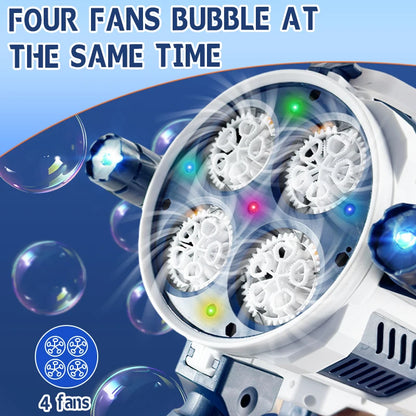 Rechargeable Automatic Bubble Machine Gun w/Colorful Lights