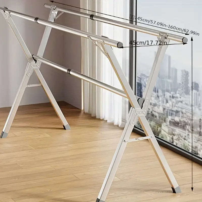 Large X-frame Folding Metal Drying Rack with 20 Hooks,