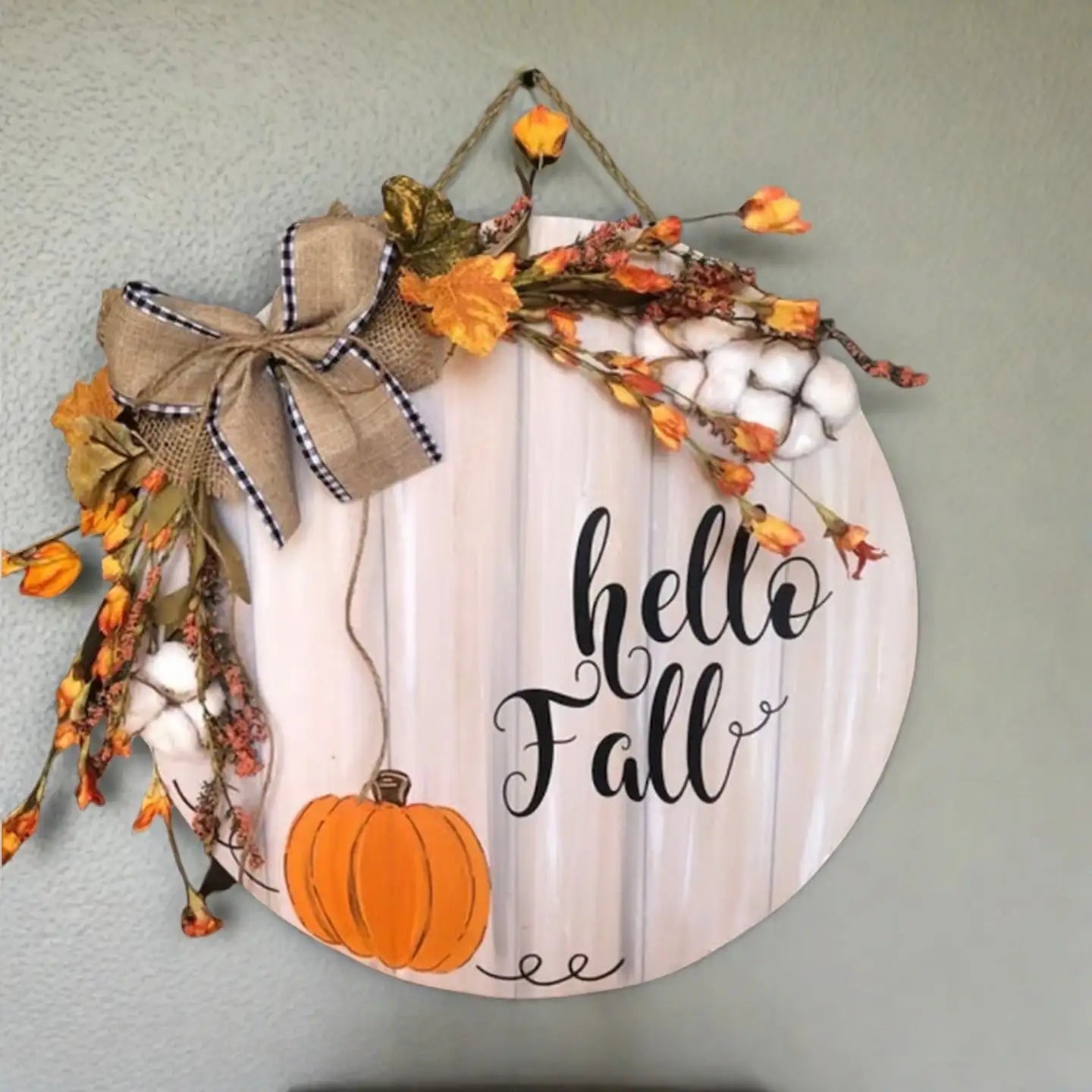 Fall Door Hanger, Pumpkin Door Hanger, Hello Fall, Fall Porch Decor