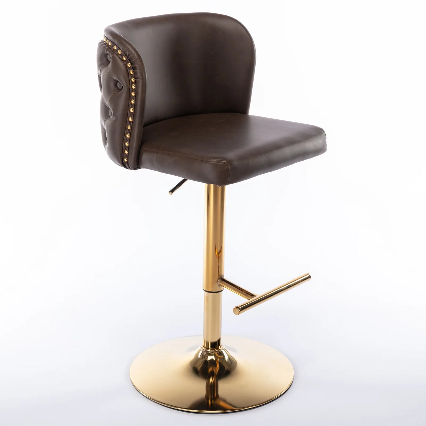 2pc PU Upholstered Swivel Bar Chairs, Adjustable