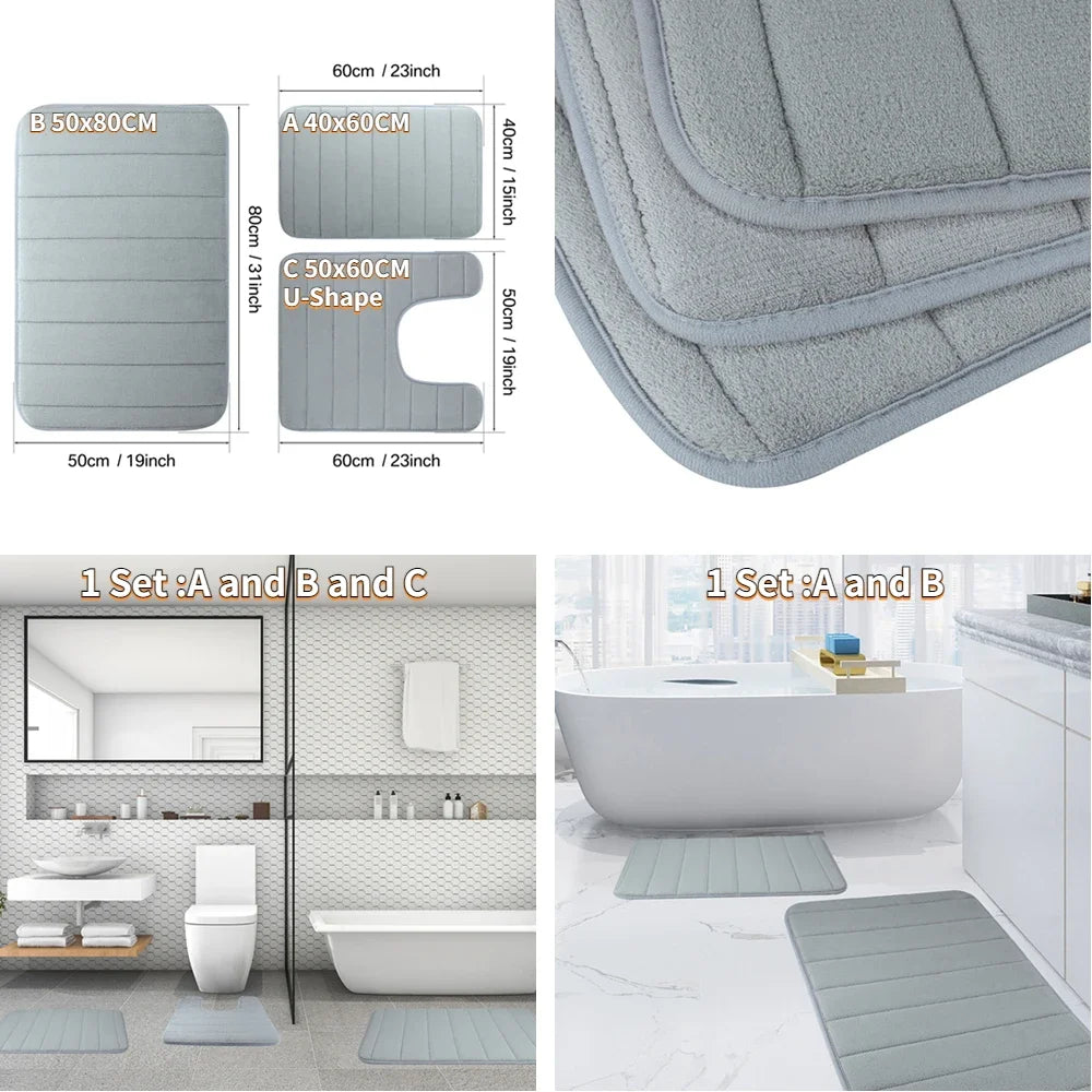Super Absorbent Bathmat Memory Foam, Non-slip