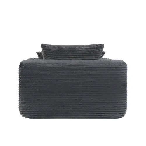 Boneless Cozy Convertible Chaise Lounge Chair w/Wide Armrest, Pillows