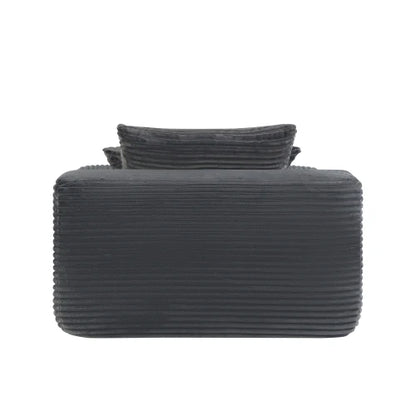 Boneless Cozy Convertible Chaise Lounge Chair w/Wide Armrest, Pillows