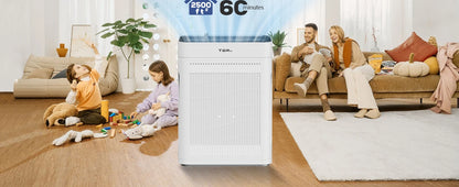 Air Purifier Up To 2500 Sq Ft w/Washable Filters, Dust, Pets, Smoke