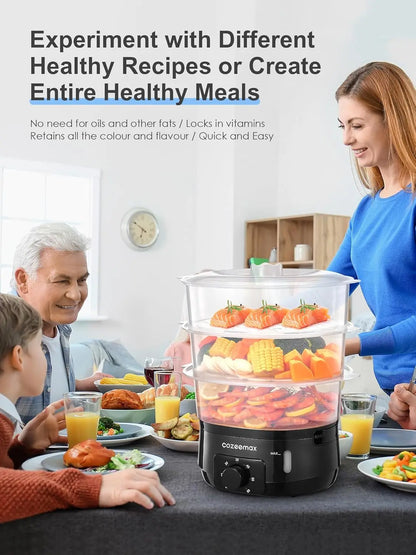 Multi-food 13.7QT Electric Food Steamer, 60-Min Timer
