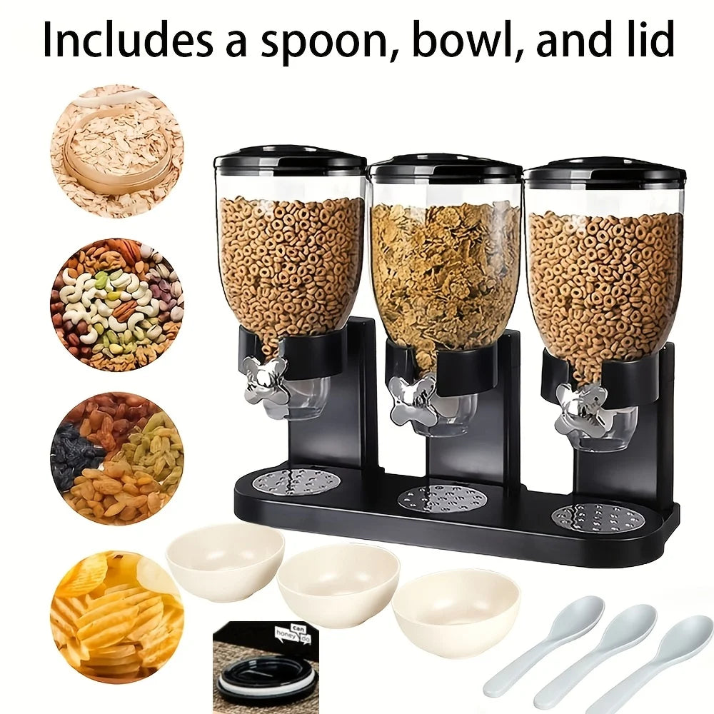 Countertop Dry Food Dispenser Spoon, Bowl, Lid