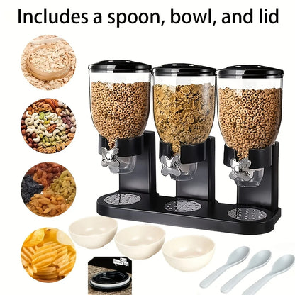 Countertop Dry Food Dispenser Spoon, Bowl, Lid