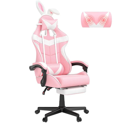 Ergonomic Adjustable Gaming Chair w/Footrest, Headrest, Lumbar Support