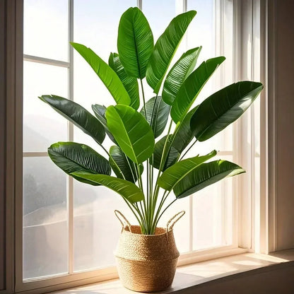 1pc 12-18-24 Leaves, Fake Banana Plants, Real Touch