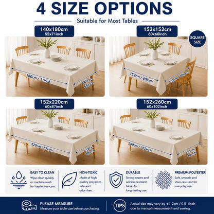 Autumn Pumpkin Maple Leaf Pattern Tablecloth, Plaid, Decorative Edges, Polyester