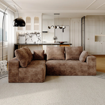 Modern 104" Boneless Sectional Couch w/L-Shape Chaise, Deep Seat