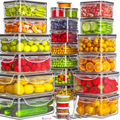 24 Airtight Containers & Lids with Labels for Pantry