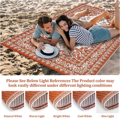 Reversible Vintage Indoor Outdoor Plastic Straw Mat