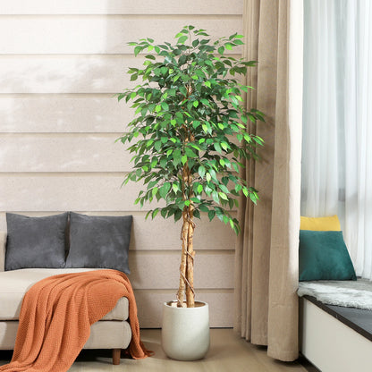Artificial Silk Ficus Trees with Natural Curved Trunks