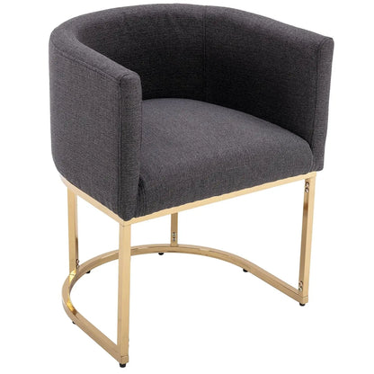 Faux Leather Upholstered Dining Chair, Barrel Back