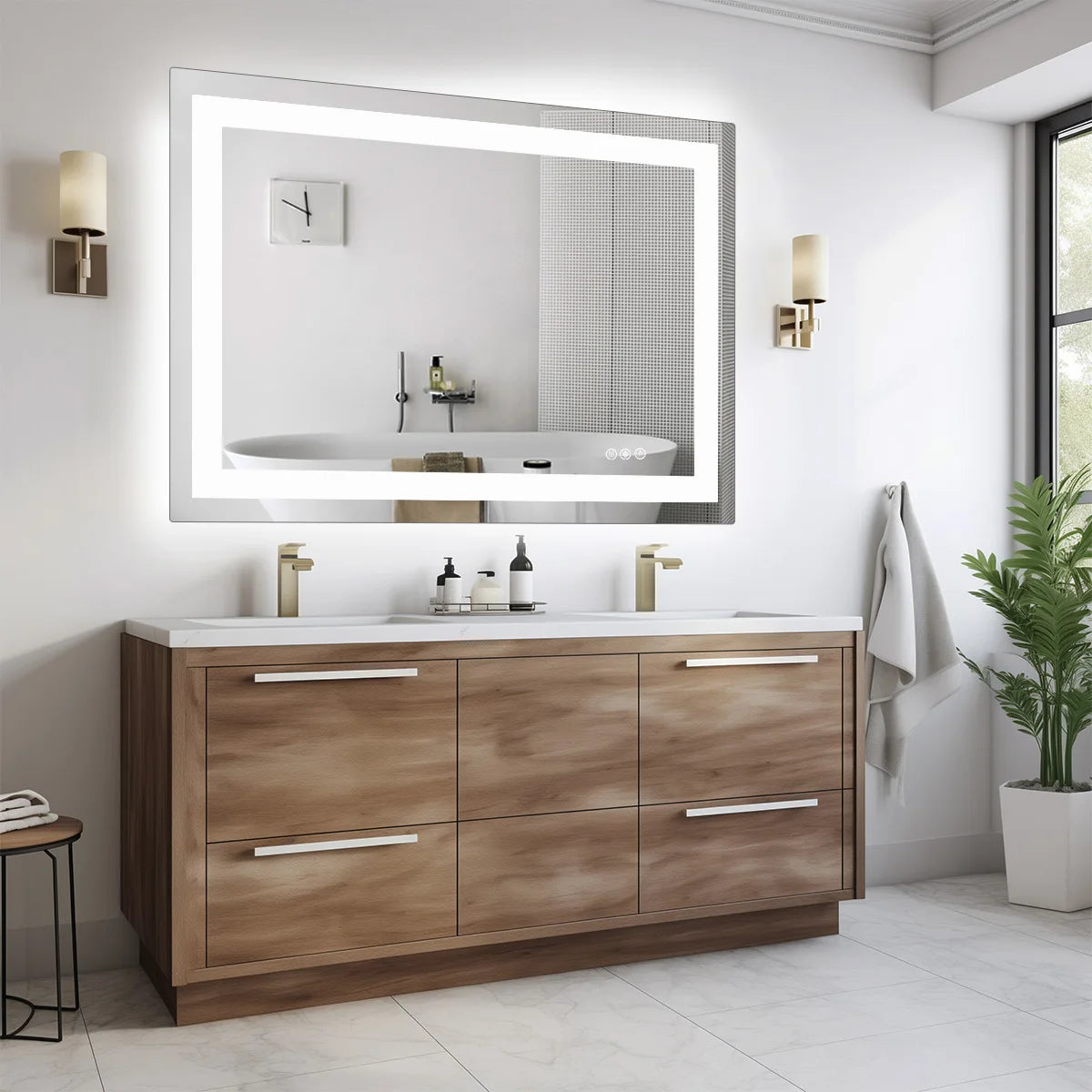 36"x 24", Bathroom Vanity Mirror, Memory Function, Front and Backlit