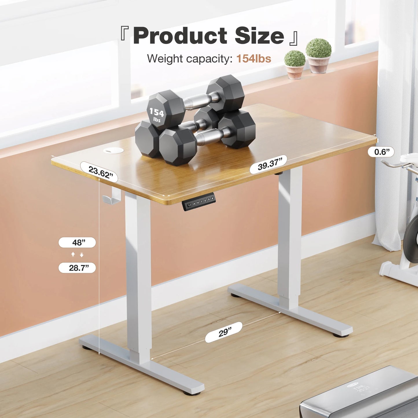 Sit, Standup Adjustable 40"x24" Computer Desk Workstation