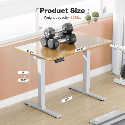 Sit, Standup Adjustable 40"x24" Computer Desk Workstation