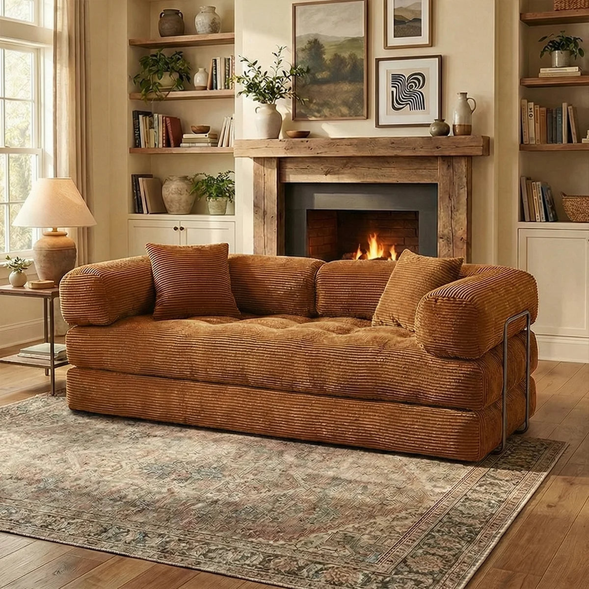 4:1 Queen Size Boneless Loveseat, Futon Sofa Bed 79"